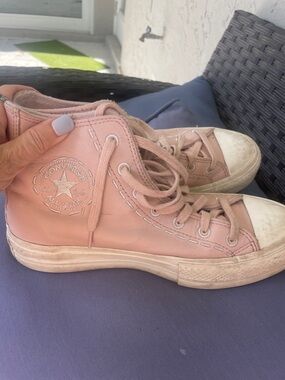 Converse Chuck Taylor All Star Lift Platform Leather High Top Pink Size 8